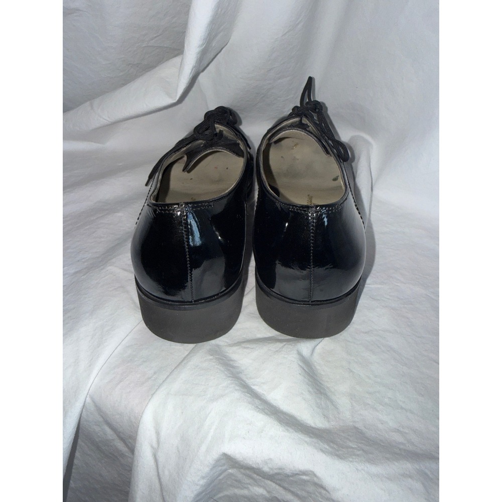 Salvatore Ferragamo Boutique Black Patent Pebbled Leather Oxfords Size 7.5 B - Picture 8 of 10
